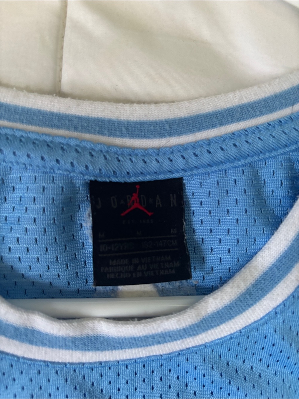 Jordan Light Blue 23 Basketball Jersey with White and Black Trim - Picture 3 of 3